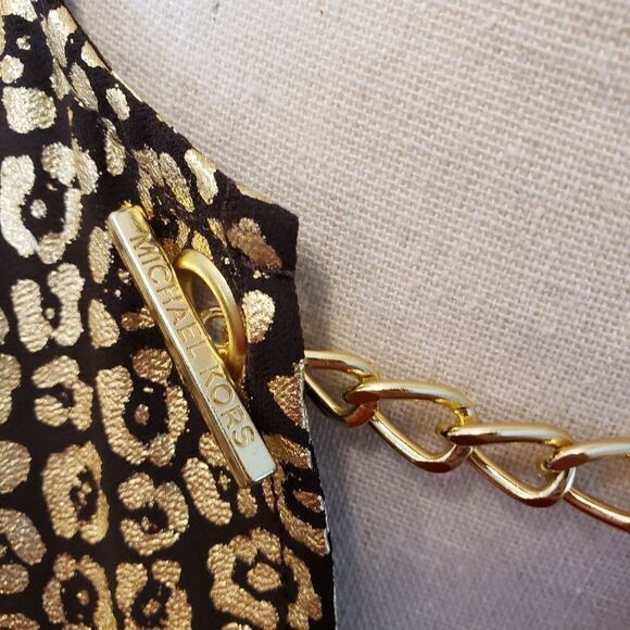 Michael Kors Metallic Leopard Top Sz M - Picture 4 of 11